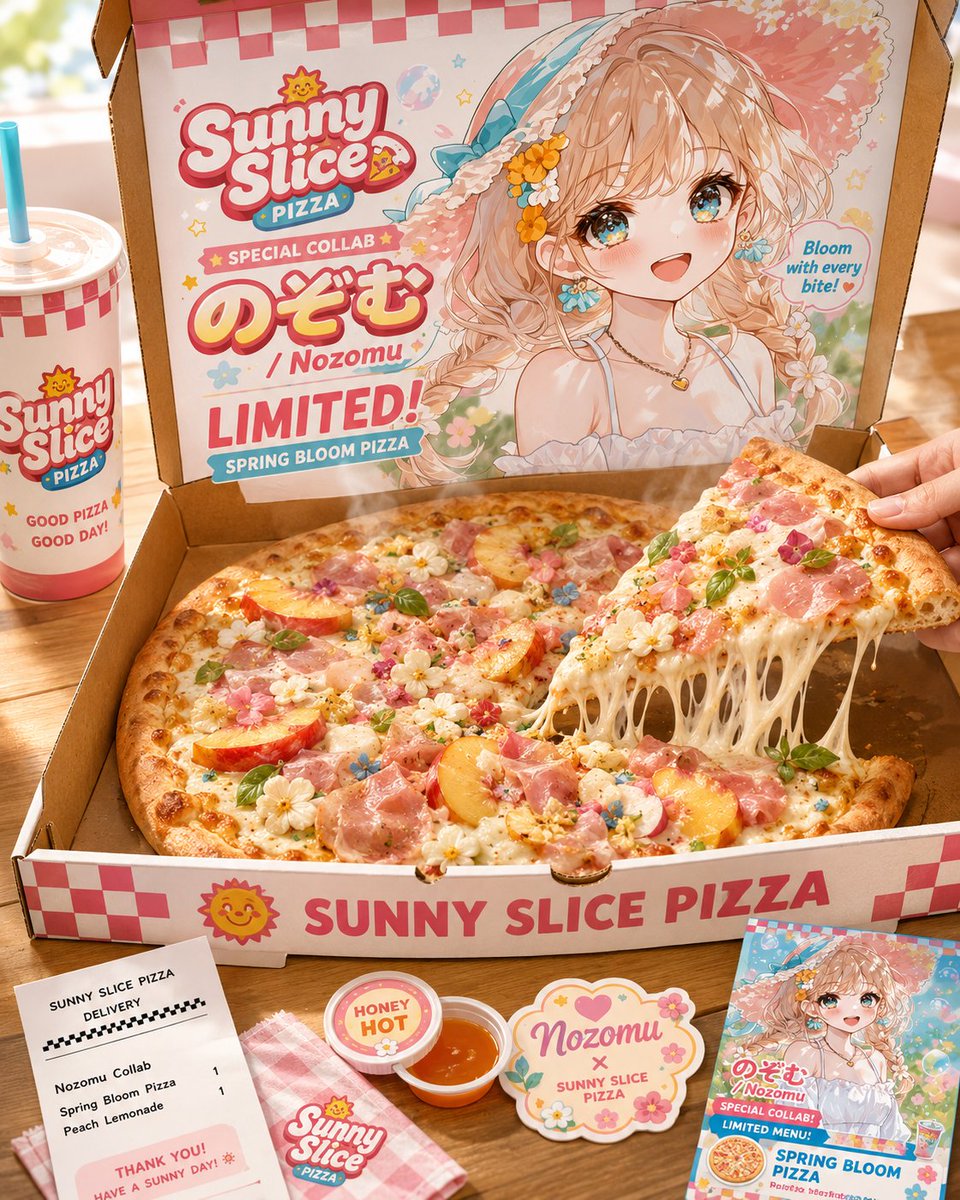 美式动漫风披萨联名广告